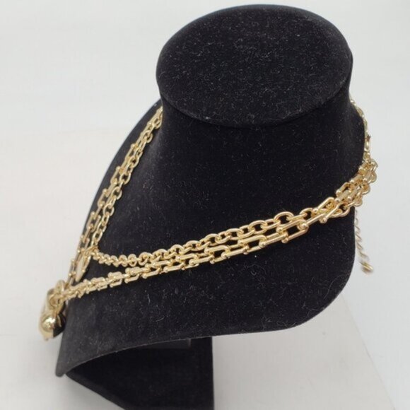 Authentic Louis Vuitton Gold Lock W/ Unbranded Stainless Steel Double Chain - Picture 12 of 12